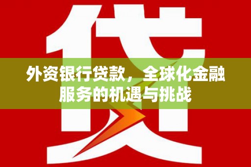 波密外资银行贷款，全球化金融服务的机遇与挑战