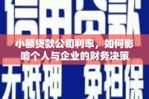 波密小额贷款公司利率，如何影响个人与企业的财务决策