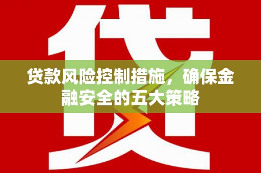 波密贷款风险控制措施，确保金融安全的五大策略