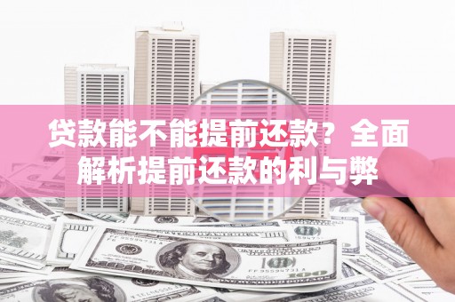 波密贷款能不能提前还款？全面解析提前还款的利与弊