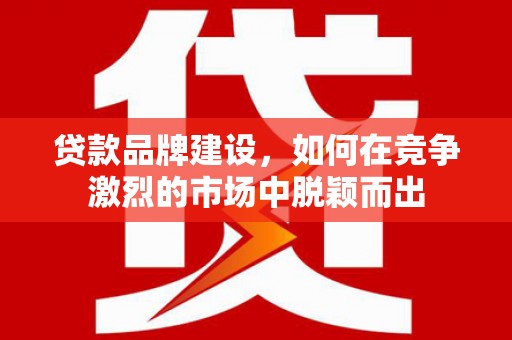 波密贷款品牌建设，如何在竞争激烈的市场中脱颖而出