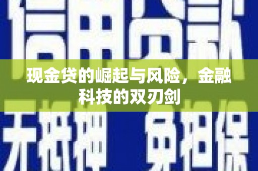 波密现金贷的崛起与风险，金融科技的双刃剑